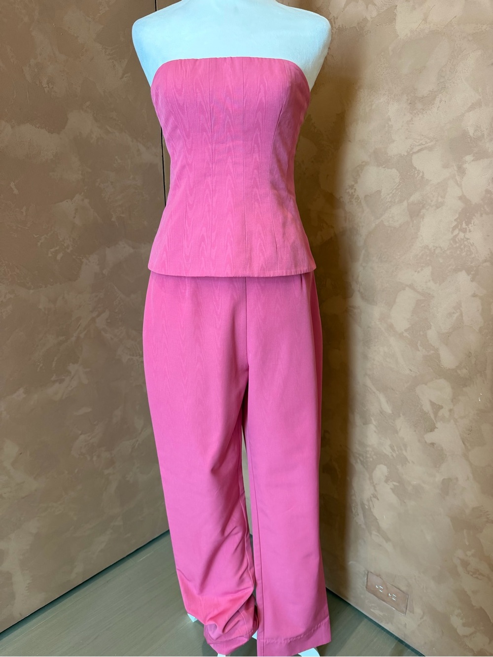 Staud Hot Pink Matching Two-Piece Set.